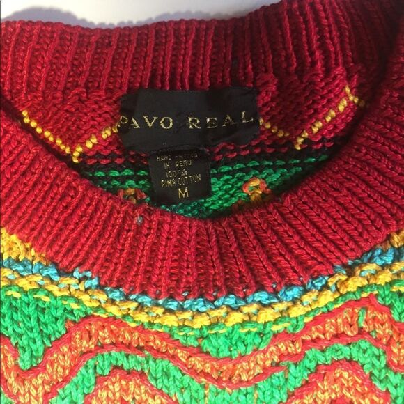 Pavo Real Multicolor Knit Sweater - 100% Cotton - Picture 3 of 5